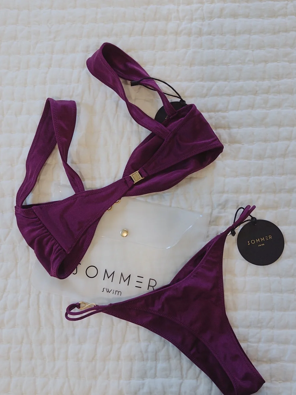Sommer Swim Purple Balconette Bikini Top and Bottom Set - Picture 2 of 4